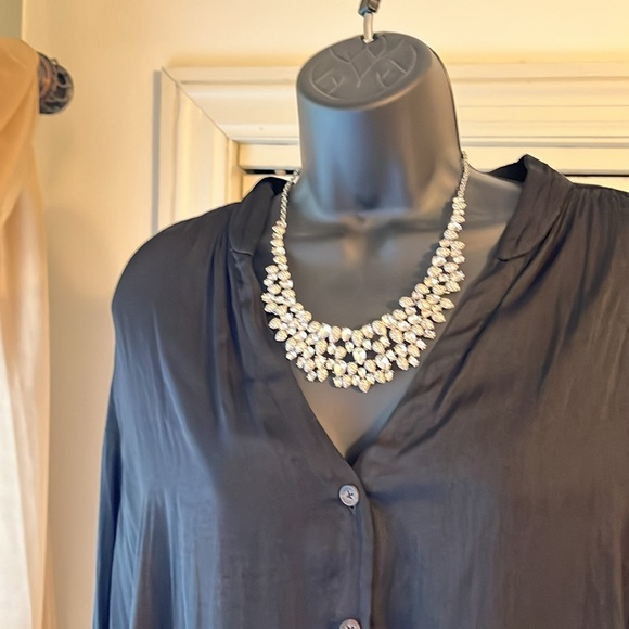 INC Crystal Cluster Teardrop Party Necklace NWT$79.50 retail - Picture 2 of 9